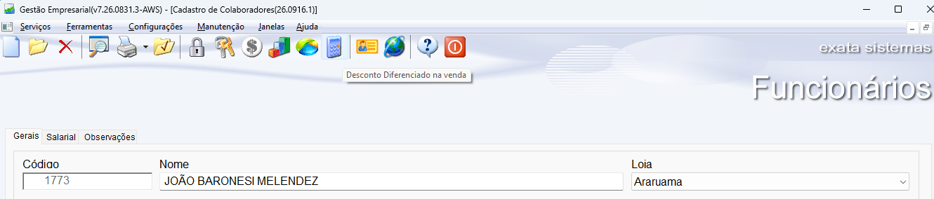 Limites de Desconto na Venda